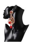 Amazing Red and White Brass Earrings - 1