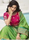 Firozi and Mint Green Banarasi Silk Designer Contemporary Style Saree - 1
