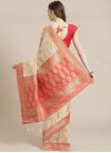 Cream and Rose Pink Art Silk Designer Contemporary Saree - 1