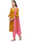 Mustard and Pink Cotton Pant Style Classic Salwar Suit For Casual - 2