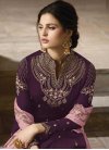 Satin Georgette Embroidered Work Pant Style Pakistani Salwar Kameez - 1