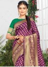 Green and Purple Art Silk Designer Contemporary Saree For Casual - 1