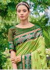 Green and Olive Banarasi Silk Designer Traditional Saree - 1