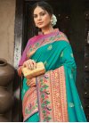 Fuchsia and Orange Woven Work Banarasi Silk Contemporary Style Saree - 1