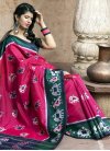 Patola Silk Bottle Green and Navy Blue Designer Contemporary Style Saree For Festival - 1