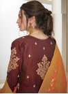 Embroidered Work Satin Silk Readymade Designer Gown - 2