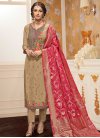 Embroidered Work Silk Georgette Pant Style Pakistani Suit - 1