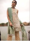 Beige and Gold Beads Work Pant Style Classic Salwar Suit - 1