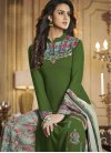 Art Silk Green and Sea Green Palazzo Straight Salwar Suit - 1