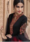 Black and Red Silk Georgette Palazzo Style Pakistani Salwar Kameez - 1