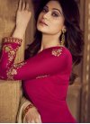Cream and Rose Pink Shamita Shetty Palazzo Style Pakistani Salwar Suit For Ceremonial - 1