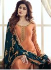 Shamita Shetty Satin Georgette Trendy Churidar Salwar Suit - 1