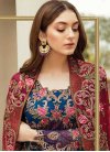 Faux Georgette Embroidered Work Pant Style Classic Suit - 1