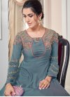 Tafeta Silk Embroidered Work Readymade Long Length Gown - 1