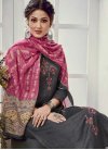 Embroidered Work Cotton Silk Palazzo Style Pakistani Salwar Kameez - 1