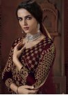 Embroidered Work Maroon and Red Kameez Style Lehenga - 1
