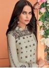 Cotton Satin Embroidered Work Readymade Long Length Suit - 1