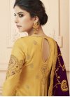 Embroidered Work Tussar Silk Long Length Anarkali Suit - 1
