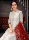 Chanderi Silk Embroidered Work Palazzo Style Pakistani Salwar Suit - 1