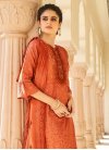 Orange and Red Bandhej Print Work Pant Style Pakistani Salwar Suit - 1