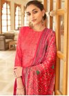 Red and Rose Pink Cotton Silk Palazzo Style Pakistani Salwar Kameez - 1