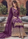 Jacquard Silk Palazzo Style Pakistani Salwar Kameez - 1