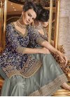 Net Embroidered Work Palazzo Straight Salwar Suit - 2