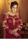 Satin Silk Floor Length Anarkali Salwar Suit - 1