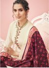 Maslin Maroon and Off White Readymade Designer Suit - 1