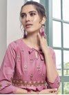 Maslin Magenta and Pink Embroidered Work Designer Palazzo Salwar Kameez - 1