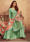 Faux Chiffon Palazzo Style Pakistani Salwar Suit - 2