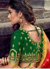 Banarasi Silk Embroidered Work Green and Red A Line Lehenga Choli - 1
