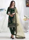 Velvet Pant Style Salwar Kameez For Ceremonial - 1