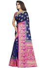Navy Blue and Rose Pink Trendy Classic Saree For Ceremonial - 1
