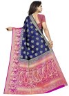 Navy Blue and Rose Pink Trendy Classic Saree For Ceremonial - 2