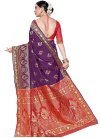 Purple and Red Trendy Classic Saree - 2