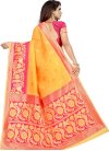 Mustard and Rose Pink Banarasi Silk Traditional Designer Saree - 2