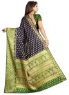 Banarasi Silk Green and Navy Blue Thread Work Trendy Saree - 2