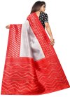 Red and Silver Color Woven Work Designer Traditional Saree - 2