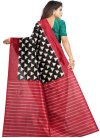 Raw Silk Black and Red Traditional Designer Saree For Casual - 2
