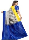 Raw Silk Blue and Grey Woven Work Designer Traditional Saree - 1