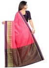 Hot Pink and Purple Cotton Silk Designer Contemporary Style Saree For Ceremonial - 2