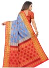 Art Silk Lavender and Red Woven Work Designer Traditional Saree - 2