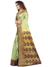 Mint Green and Navy Blue Woven Work Designer Contemporary Style Saree - 1