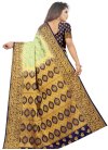 Mint Green and Navy Blue Woven Work Designer Contemporary Style Saree - 2