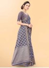 Woven Work Grey and Violet Traditional Designer Saree - 1