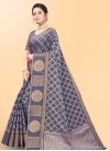 Woven Work Grey and Violet Traditional Designer Saree - 2