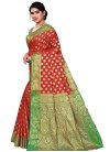 Green and Red Art Silk Designer Contemporary Saree - 1