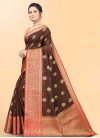 Coffee Brown and Red Art Silk Designer Traditional Saree - 2