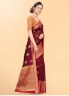 Maroon and Red Designer Contemporary Style Saree - 1